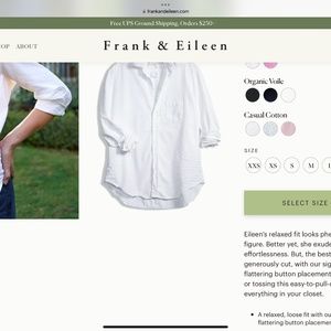 Frank & Eileen Relaxed Button up Shirt - White Denim XS